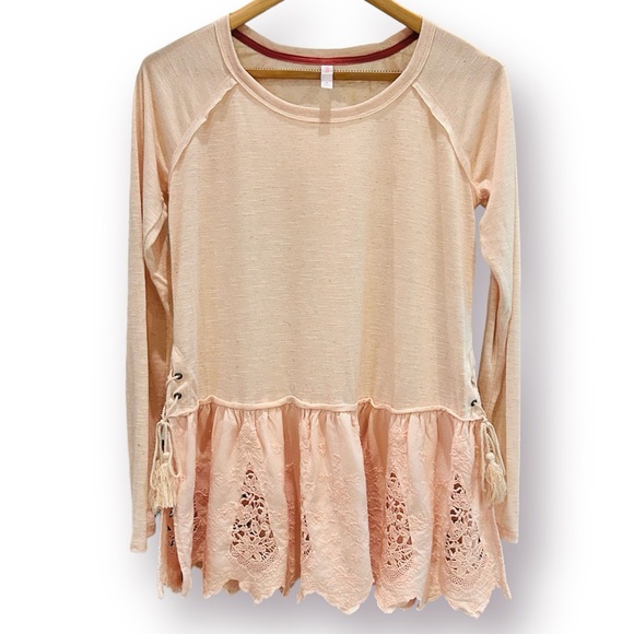 Xhilaration Tops - Xhilaration | Lace Peplum Tunic